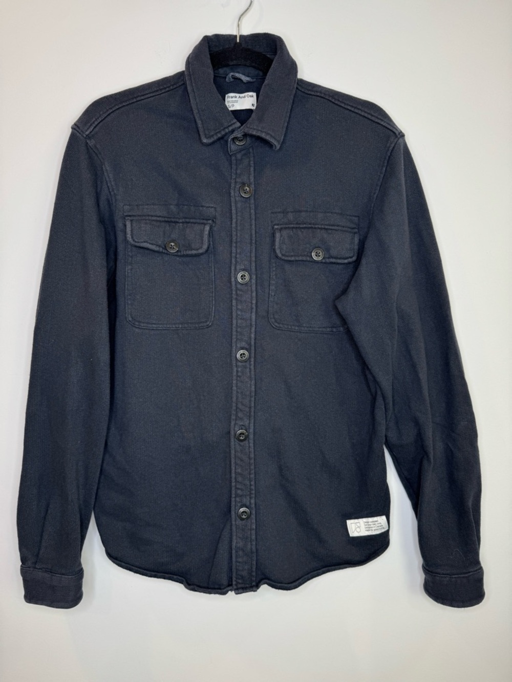 Frank and Oak gray overshirt Button-Up Shirt Jacket size small organic cotton